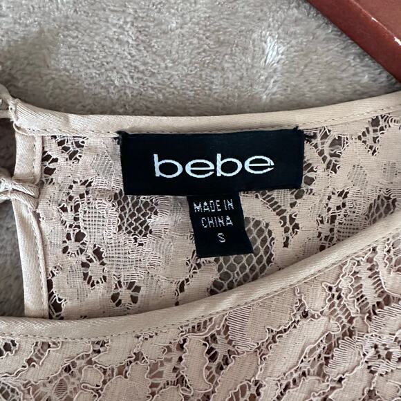 Bebe Coquette Embellished Lace Corset Silk Top Blush Pink Satin Bustier Babydoll - Picture 6 of 10